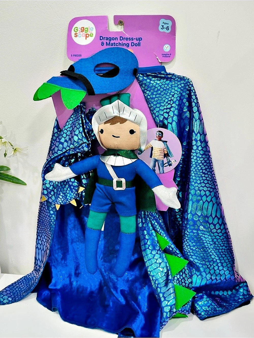 GiggleScape Dragon Dress-up & Matching Doll Kids Set